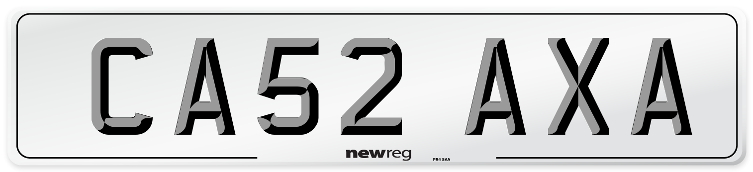 CA52 AXA Number Plate from New Reg
